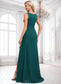 Jordan A-line Scoop Floor-Length Chiffon Bridesmaid Dress With Ruffle DKP0025814