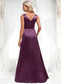 Jolie A-line Scoop Floor-Length Stretch Satin Bridesmaid Dress DKP0025829