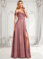 Leslie A-line Cold Shoulder Floor-Length Satin Bridesmaid Dress DKP0025750