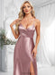 Natalia A-line V-Neck Floor-Length Stretch Satin Bridesmaid Dress DKP0025822