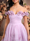 Penelope Ball-Gown/Princess Off the Shoulder Short Tulle Homecoming Dress With Pleated Flower DKP0025668