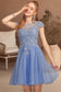 Patti A-line Scoop Short/Mini Tulle Homecoming Dress With Beading Appliques Lace DKP0020547