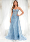 Nellie Sheath/Column Sweetheart Sweep Train Sequin Tulle Prom Dresses With Sequins DKP0025860