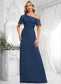 Larissa A-line Asymmetrical Floor-Length Chiffon Bridesmaid Dress With Ruffle DKP0025801