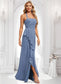 Abbey A-line Halter Floor-Length Chiffon Bridesmaid Dress DKP0025799