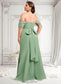 Dayami Trumpet/Mermaid Off the Shoulder V-Neck Floor-Length Chiffon Bridesmaid Dress DKP0025810