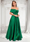 Yesenia Ball-Gown/Princess Off the Shoulder Floor-Length Satin Prom Dresses DKP0025871