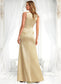 Keyla A-line Cowl Floor-Length Stretch Satin Bridesmaid Dress DKP0025764