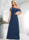 Larissa A-line Asymmetrical Floor-Length Chiffon Bridesmaid Dress With Ruffle DKP0025801