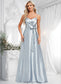 Erika A-line V-Neck Floor-Length Stretch Satin Bridesmaid Dress DKP0025795