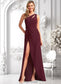 Wendy A-line One Shoulder Floor-Length Chiffon Bridesmaid Dress DKP0025756