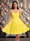 Jimena A-line V-Neck Short Chiffon Homecoming Dress With Ruffle Sequins DKP0025700