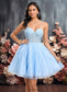 Gemma Ball-Gown/Princess Sweetheart Short Lace Tulle Homecoming Dress With Ruffle DKP0025707