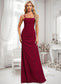 Linda Trumpet/Mermaid Square Floor-Length Chiffon Bridesmaid Dress DKP0025826