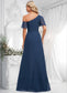 Larissa A-line Asymmetrical Floor-Length Chiffon Bridesmaid Dress With Ruffle DKP0025801