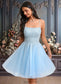 Aryana A-line Scoop Short Tulle Sequin Homecoming Dress With Sequins Beading DKP0025706