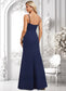 Ali Trumpet/Mermaid Cowl Floor-Length Stretch Crepe Bridesmaid Dress With Ruffle DKP0025766