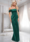 Raquel Sheath/Column Off the Shoulder Floor-Length Satin Bridesmaid Dress DKP0025815