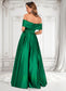 Yesenia Ball-Gown/Princess Off the Shoulder Floor-Length Satin Prom Dresses DKP0025871