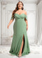 Dayami Trumpet/Mermaid Off the Shoulder V-Neck Floor-Length Chiffon Bridesmaid Dress DKP0025810