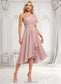 Aria A-line One Shoulder Asymmetrical Chiffon Bridesmaid Dress With Ruffle DKP0025819