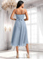 Felicity A-line Cowl Asymmetrical Chiffon Bridesmaid Dress With Ruffle DKP0025727