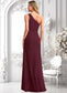 Wendy A-line One Shoulder Floor-Length Chiffon Bridesmaid Dress DKP0025756