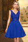 Alissa A-line V-Neck Knee-Length Chiffon Lace Homecoming Dress DKP0020589