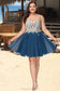 Ginny A-line V-Neck Short/Mini Chiffon Lace Homecoming Dress With Beading DKP0020572