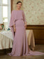 Lauryn Sheath/Column Chiffon Ruffles Scoop Long Sleeves Sweep/Brush Train Mother of the Bride Dresses DKP0020360