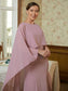 Lauryn Sheath/Column Chiffon Ruffles Scoop Long Sleeves Sweep/Brush Train Mother of the Bride Dresses DKP0020360