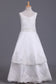 Flower Girl Dresses A Line Straps Ankle Length Satin With Bowknot & Applique