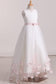 Sweep Train Tulle Flower Girl Dresses A Line V Neck