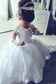 Ball Gown Flower Girl Dresses Scoop Long Sleeves Tulle With Applique