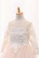 2024 Ball Gown Scoop Long Sleeves Flower Girl Dresses Tulle With Aplique