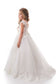 Scoop A Line Tulle With Applique And Sash Sweep Train Flower Girl Dresses