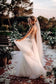 Elegant A Line V Neck Tulle Wedding Dresses With Flowers V Back Beach Wedding SJSPEKH2P28