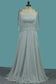 Chiffon Mother Of The Bride Dresses Half Sleeves Scoop Pleated Bodice With Beading