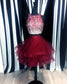 Two Piece Ruffles Ball Gown Homecoming Dresses With Ombre Sequins And Beaded