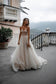 Rustic A Line Tulle Sweetheart Strapless Wedding Dresses, Sleeveless Beach Bridal Dresses SRS15526