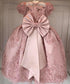 Princess Ball Gown Round Neck Pink Beads Flower Girl Dresses with Appliques SRS15587