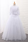 Tulle Scoop Flower Girl Dresses Ball Gown Mid-Length Sleeves With Sash