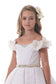 2024 Off The Shoulder A Line Lace Flower Girl Dresses With Handmade Flowers