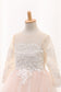 2024 Scoop Flower Girl Dresses Ball Gown Long Sleeves Tulle With Aplique