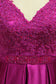 Plus Size V Neck A Line Mother Of The Bride Dresses Satin With Applique & Beads 3/4 Length Sleeves