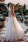 Elegant A Line V Neck Tulle Wedding Dresses With Flowers V Back Beach Wedding SJSPEKH2P28