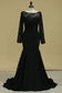 Black Sexy Open Back Long Sleeves Mother Of The Bride Dresses Mermaid Chiffon & Lace