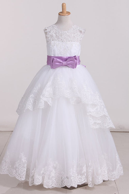 New Arrival A Line Flower Girl Dresses Scoop With Beading