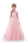 2024 Scoop With Applique And Sash Tulle A Line Floor Length Flower Girl Dresses