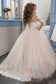 2024 Scoop Flower Girl Dresses Ball Gown Long Sleeves Tulle With Aplique